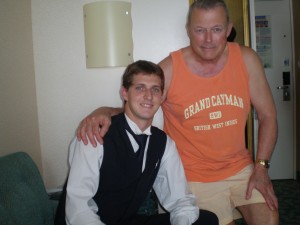 young man just baptized in the Spirit on board cruise ship